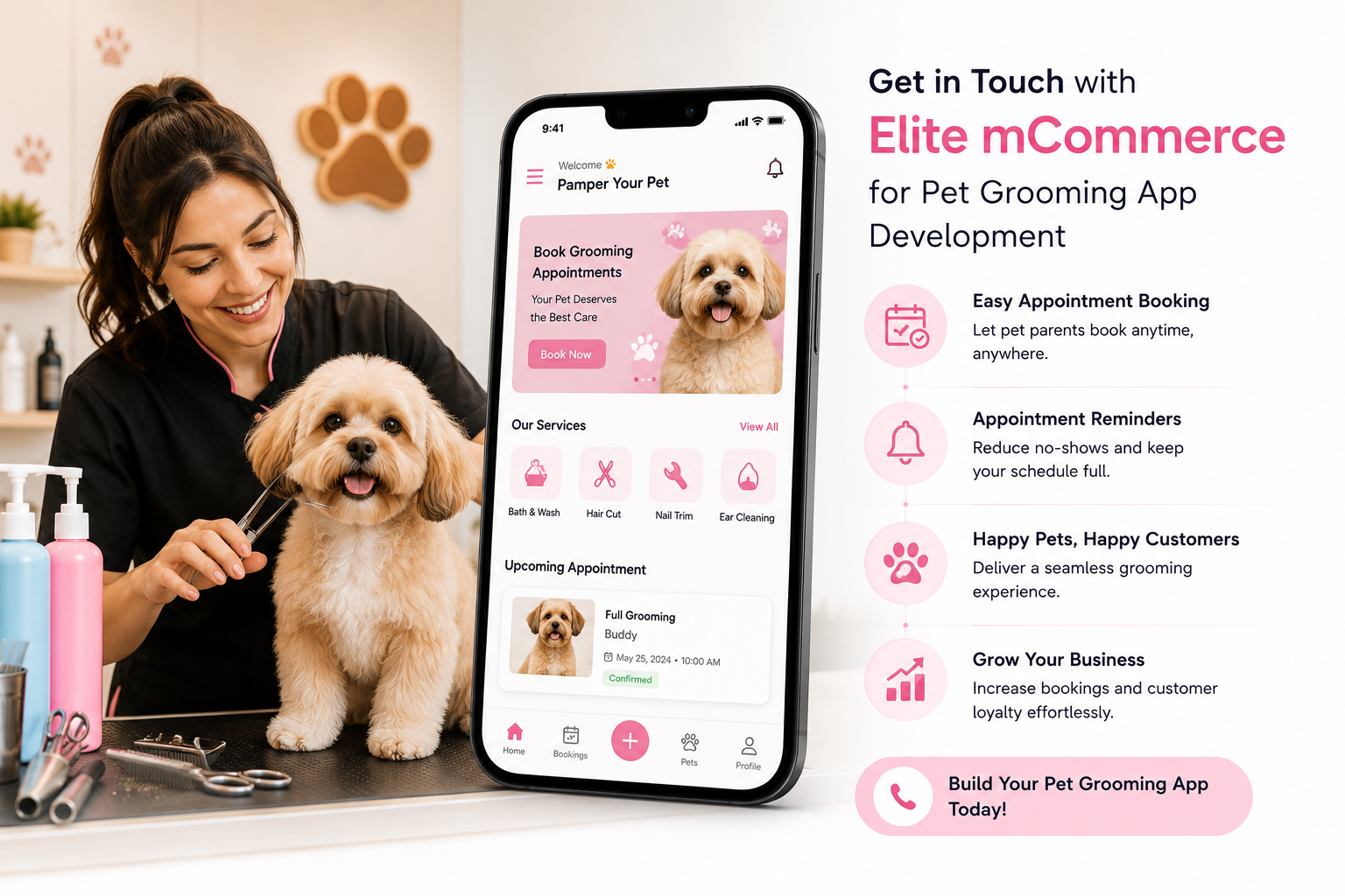 pet grooming app building